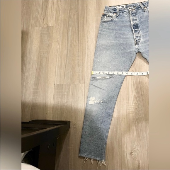 Redone vintage levi’s 501 high rise skinny jeans cropped - Picture 10 of 13